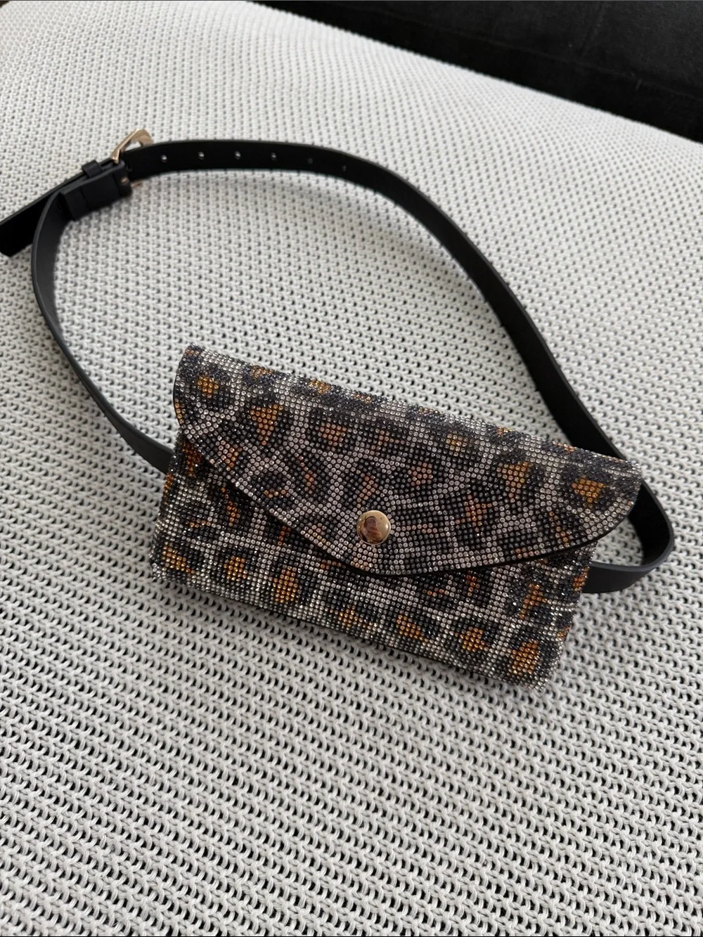 Leopard Print Belt Bag - Brown/Black